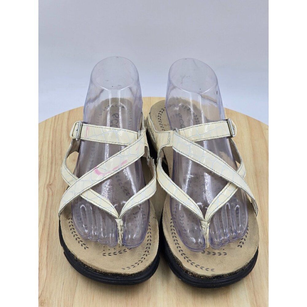 ECCO Comfort Patent Crock Strappy thong Sandals Women’s Sz  EU 39 U.S 8-8.5